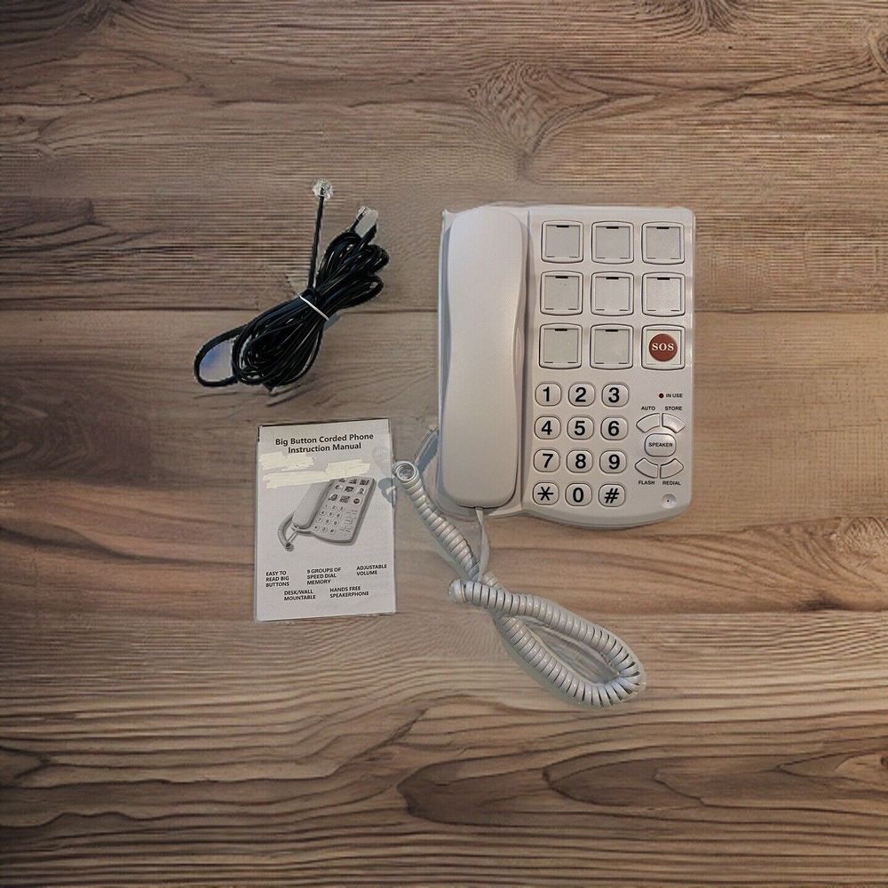 Big Button Phone Seniors,‎ LD‑858HF Key Amplified Telephone Photo Memory Corded